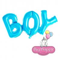 Фольгированный голубой шар BOY