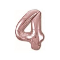 Фольгированная цифра 4 Розовое Золото Slim