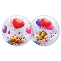 Шар Bubble 22 Мишка плюшевый с шарами