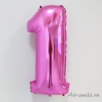 Фольгированная цифра 1 Розовая Pink