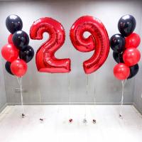 Сет из воздушных шаров на 29 лет Атмосфера Нуар