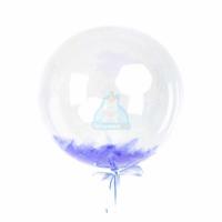 Кристальный шар Bubbles с синими перьями