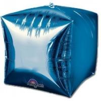 Шар 3D КУБ 15 Б/РИС Металлик Blue