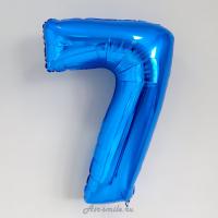 Фольгированная цифра 7 синего цвета