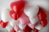 Шарики под потолок Сердца Средние Ассорти 15 шт