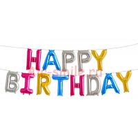 Набор фольгированных воздушных шаров в виде букв Happy birthday,ассорти