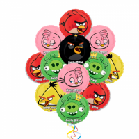 Злые Птички-2 букет с 10 фольгированных шаров Angry Birdss