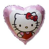 Шар  Hello Kitty в сердце розовом