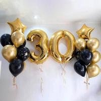 Шары на юбилей 30 лет Золотые звезды