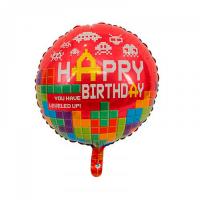 Шар круглый Happy Birthday - You have leveled up