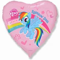 Фольгированное сердце Little Pony (46см)