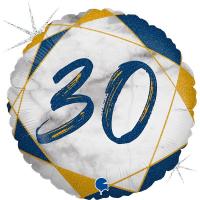 Цифра 30 Мрамор Синий
