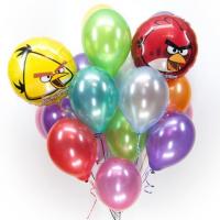 Фонтан из шаров металлик с Angry Birds
