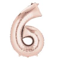 Шар цифра 6 RoseGold