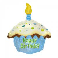 Шар в форме кекса Happy Birthday