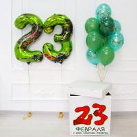 Коробка с шарами на 23 февраля Носки