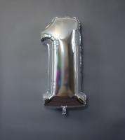 Шар фигура цифра 1 Silver