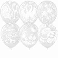 Воздушныи шар Белоснежные лебеди (свадьба), Прозрачныи, кристалл