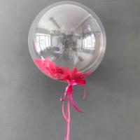 Bubble 24 дюйма 61 см с розовыми перьями