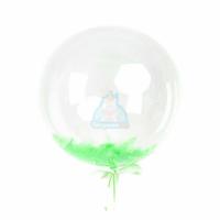 Кристальный шар Bubbles с салатовыми перьями