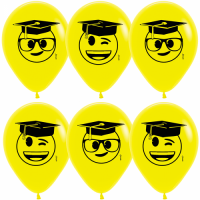 Гелиевые шары Выпускник, Emoji, Желтый