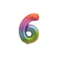 Фольгированная цифра 6 Яркая радуга, Градиент