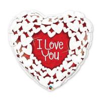 Фольгированное сердце маленькое ILY. Сердца голографические
