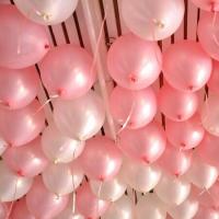 Шары под потолок Бело-розовые 10 шт