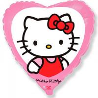 Воздушный шар Hello Kitty Сердце, Котенок с бантиком, Розовый