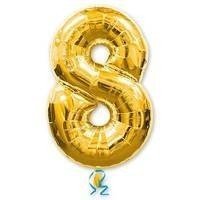 Шар фигура цифра 8 Gold