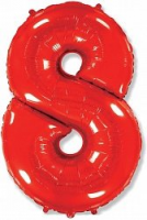 Шар Цифра 8 Красная, 102 см