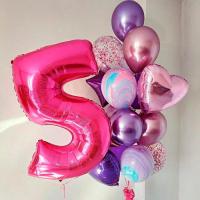 Букет из шаров на 5 лет фиолетовый
