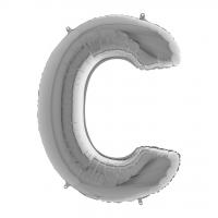 Фольгированная серебряная буква C