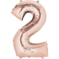Шар цифра 2 RoseGold
