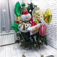 Комплект шаров Дед мороз и снеговик