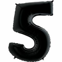 Шар цифра 5 черная