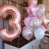Фонтан шаров на 3 годика со звездами