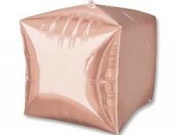 Шар 3D КУБ 15 Б/РИС Металлик Rose Gold